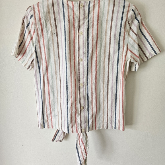 Madewell rainbow striped button back blouse - Picture 6 of 6